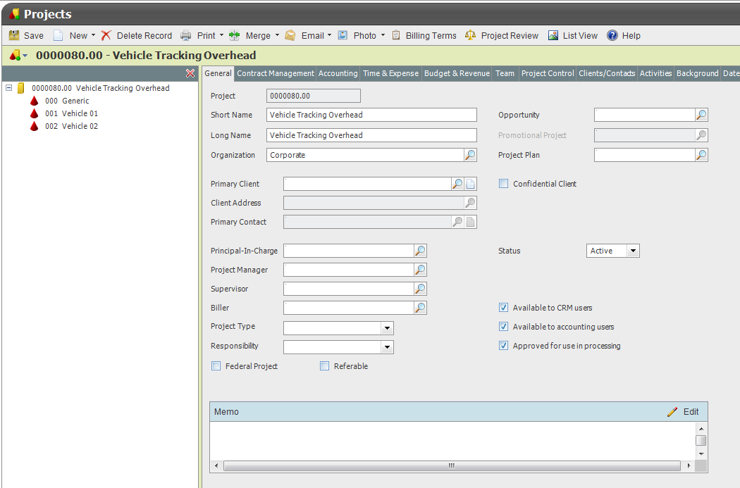 overhead project setup